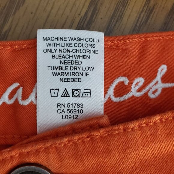 Maurices Orange Skinny Fit Womens Pants Size 7/8 Cotton/Spandex Fall Halloween - Picture 5 of 11